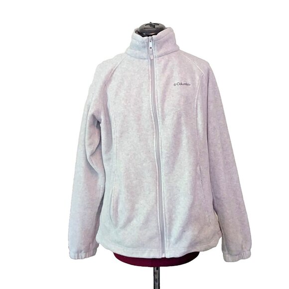 Columbia Women’s Full Zip Fleece Jacket Gray Size Large Zip Pockets Lightweight - Picture 1 of 6